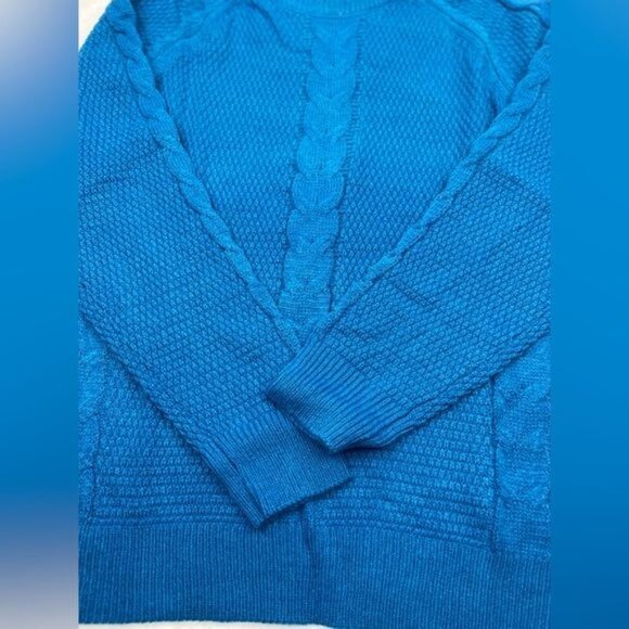 NEW YORK & COMPANY CABLE-KNIT MOCK NECK PULLOVER SWEATER XXL - Picture 7 of 11